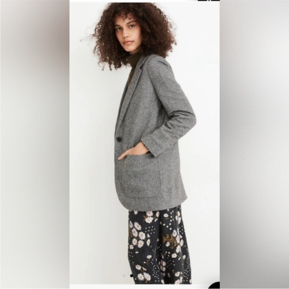 NWOT Madewell Herringbone Larsen Blazer M - Picture 2 of 5